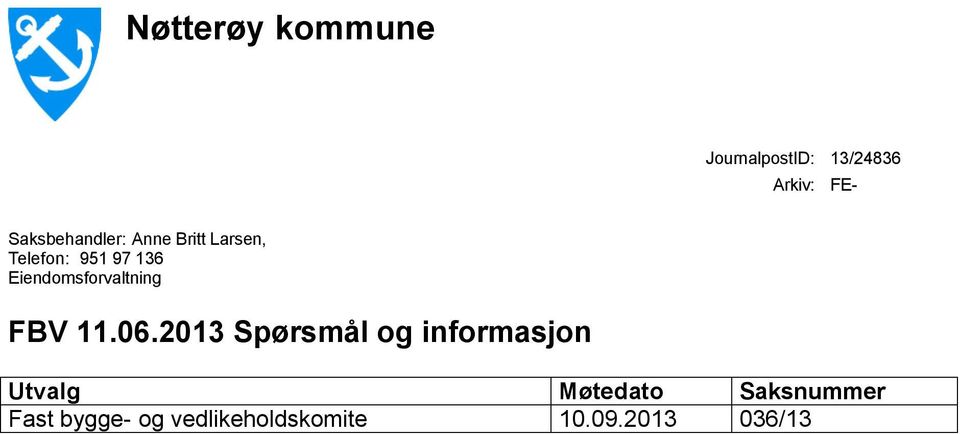 Eiendomsforvaltning FBV 11.06.