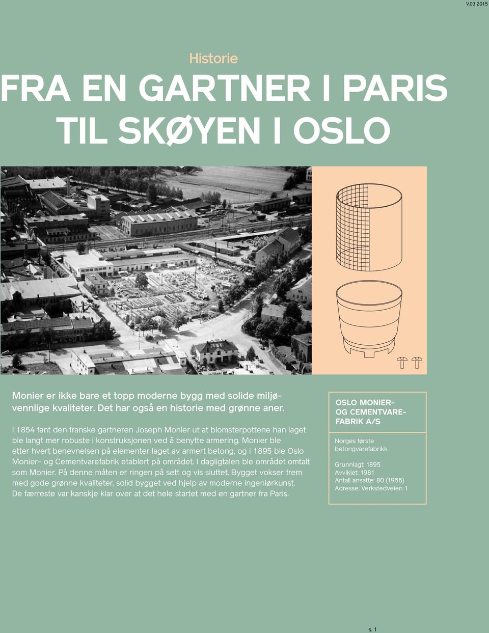 Monier ble etter hvert benevnelsen på elementer laget av armert betong, og i 1895 ble Oslo Monier- og Cementvarefabrik etablert på området. I dagligtalen ble området omtalt som Monier.