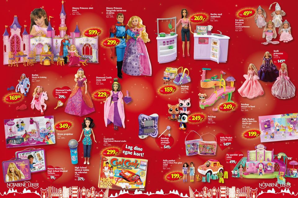 573,5778 Nå: 169 50 Barbie Muses in training M0797 Diamond Castle feature barbie M7821 Kr: 299,- Diamond Castle muse doll M0793 Før: 259,- Nå: 229,- Nå: 159,- vinyl bag 240370 lekesett m/hund 240372