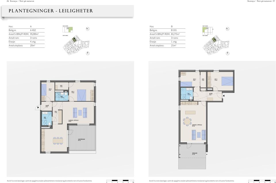 etg Areal uteplass: 20m 2 B Bolig nr.