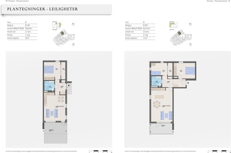 etg Areal uteplass: 22m 2 B Bolig nr.