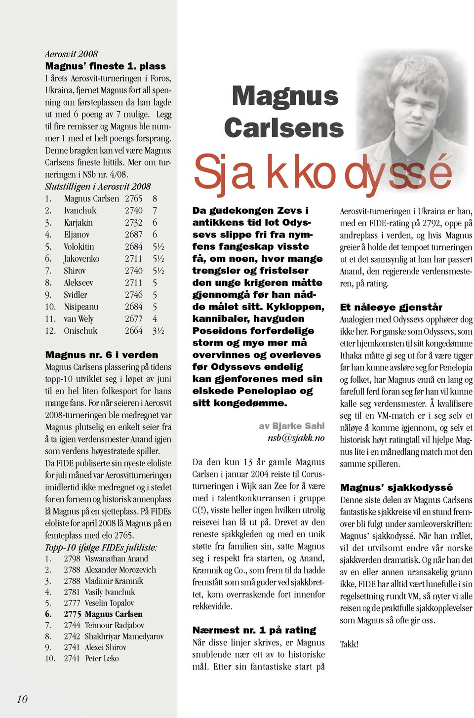 Slutstilligen i Aerosvit 2008 1. Magnus Carlsen 2765 8 2. Ivanchuk 2740 7 3. Karjakin 2732 6 4. Eljanov 2687 6 5. Volokitin 2684 5½ 6. Jakovenko 2711 5½ 7. Shirov 2740 5½ 8. Alekseev 2711 5 9.