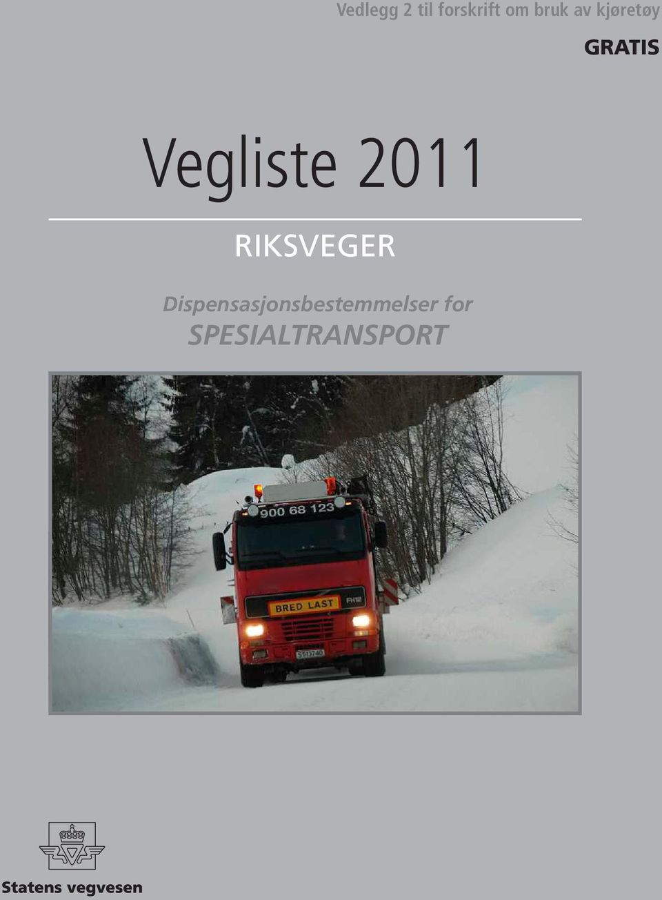 Vegliste 2011 riksveger