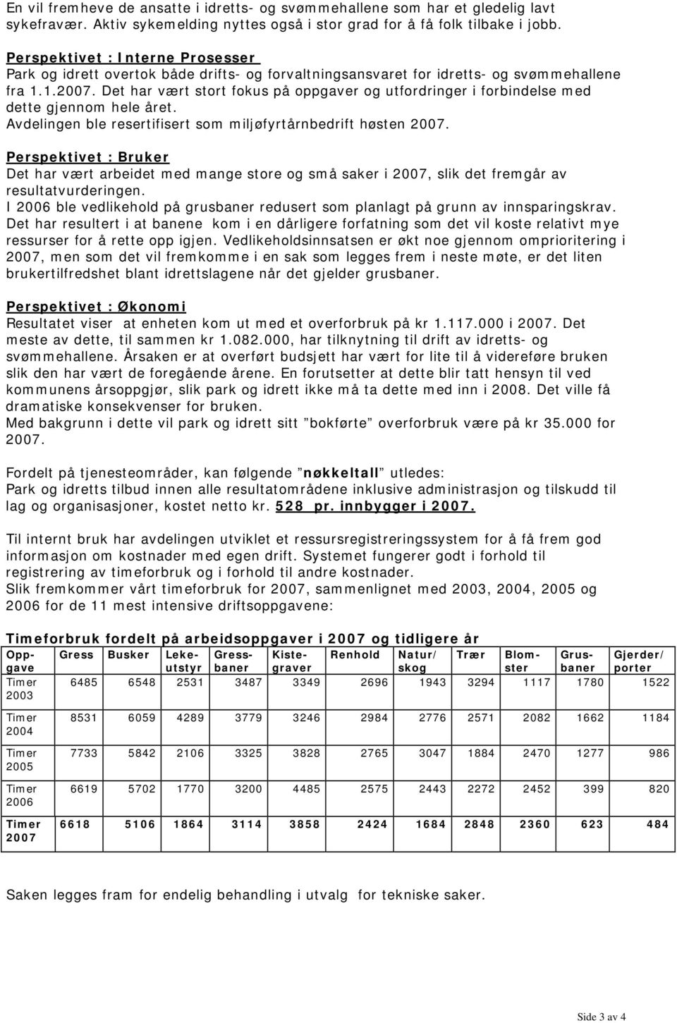 Det har vært stort fokus på oppgaver og utfordringer i forbindelse med dette gjennom hele året. Avdelingen ble resertifisert som miljøfyrtårnbedrift høsten 2007.