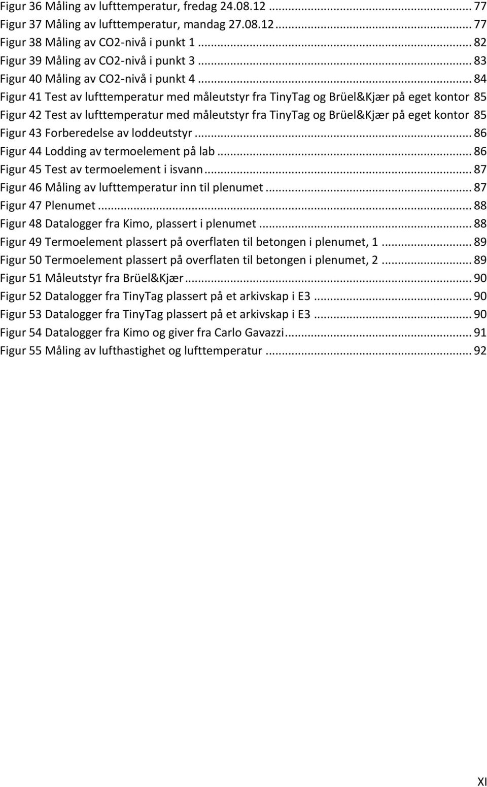 .. 84 Figur 41 Test av lufttemperatur med måleutstyr fra TinyTag og Brüel&Kjær på eget kontor 85 Figur 42 Test av lufttemperatur med måleutstyr fra TinyTag og Brüel&Kjær på eget kontor 85 Figur 43