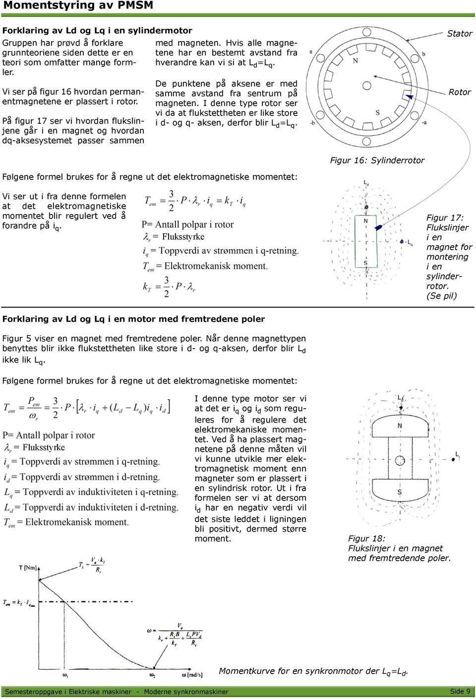 Hvis alle magnetene har en bestemt avstand fra hverandre kan vi si at L d =L q. De punktene på aksene er med samme avstand fra sentrum på magneten.