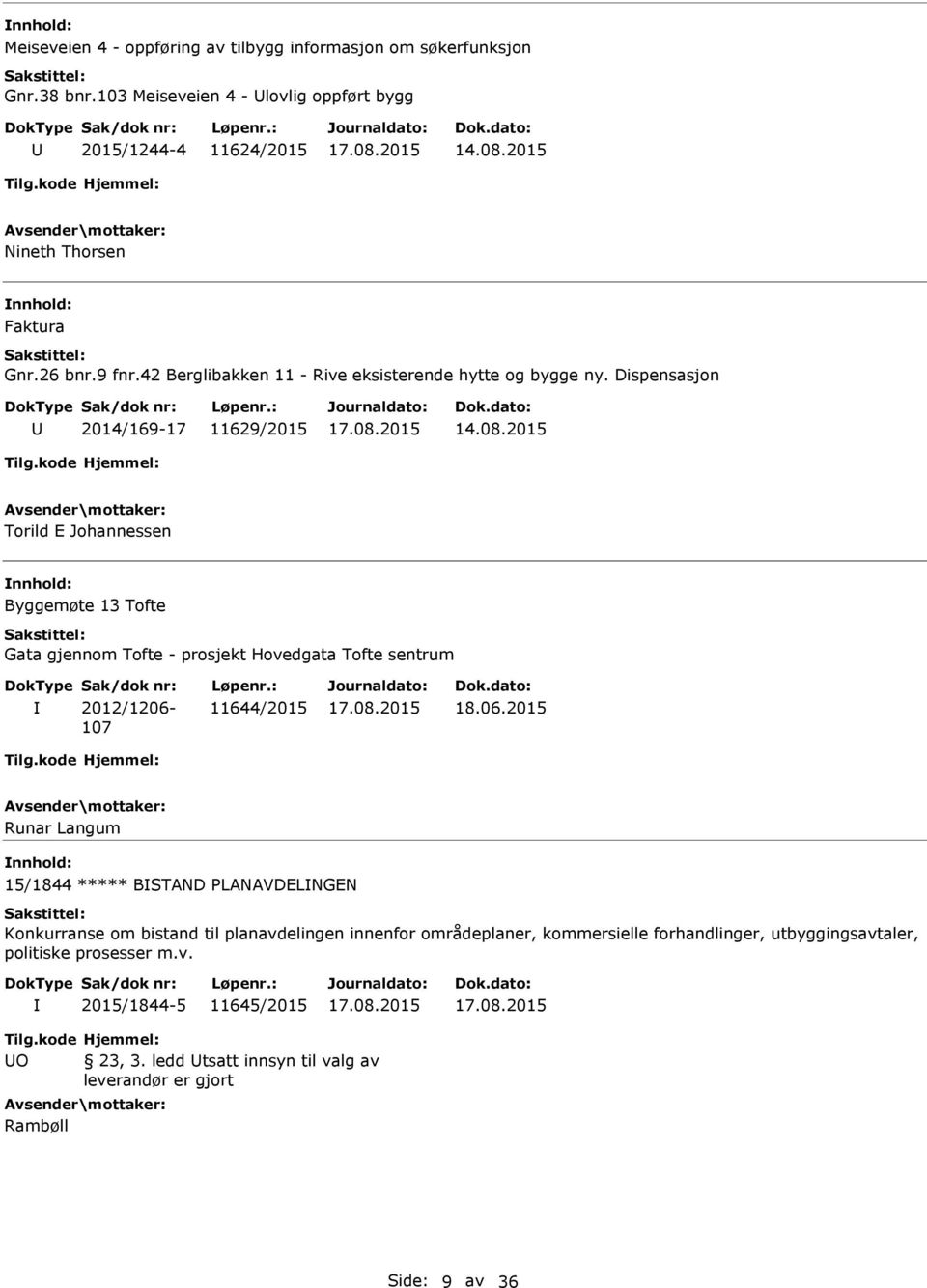 2015 Torild E Johannessen Byggemøte 13 Tofte Gata gjennom Tofte - prosjekt Hovedgata Tofte sentrum 2012/1206-