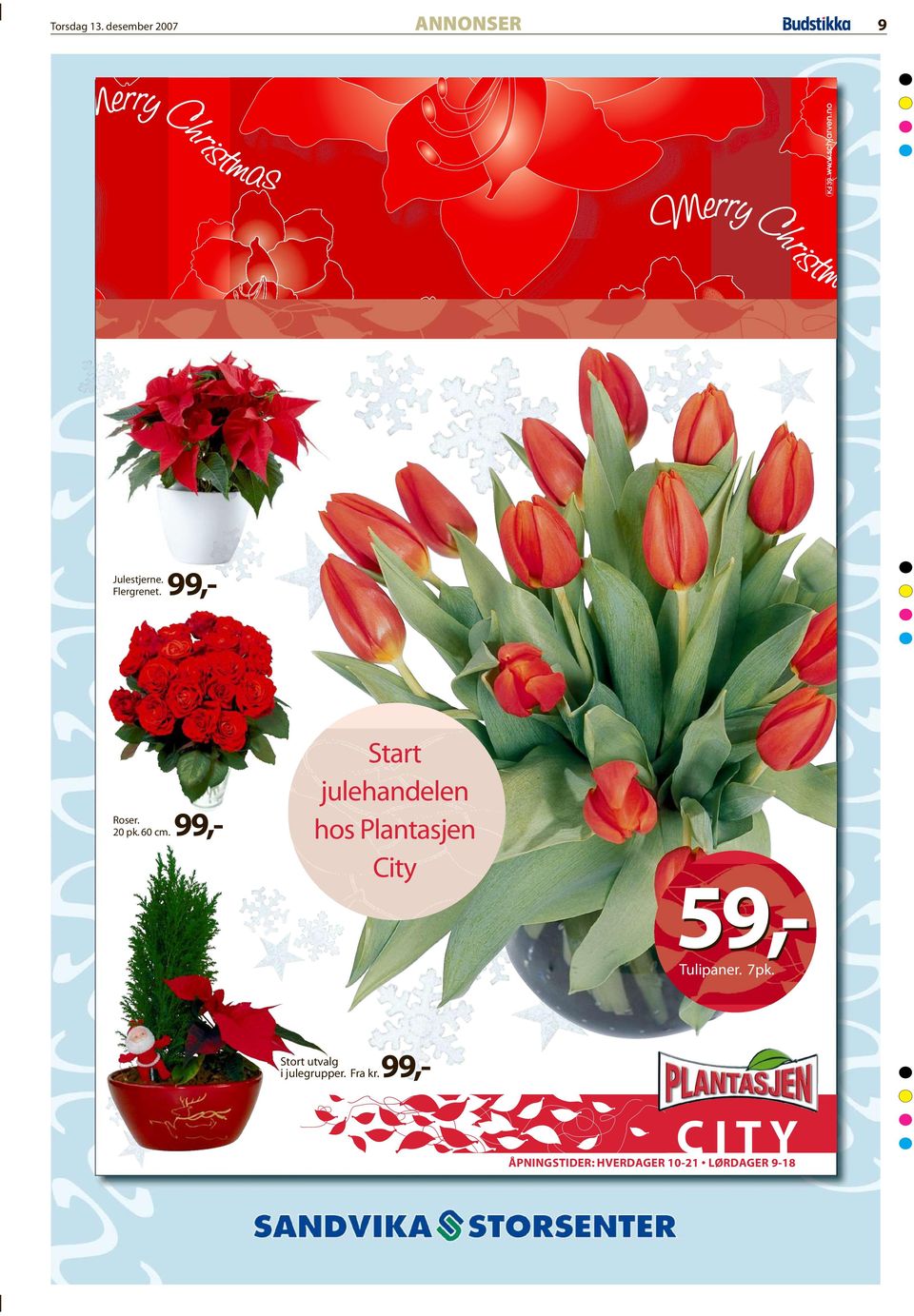 Flergrenet. 99,- 59,- Tulipaner. 7pk.