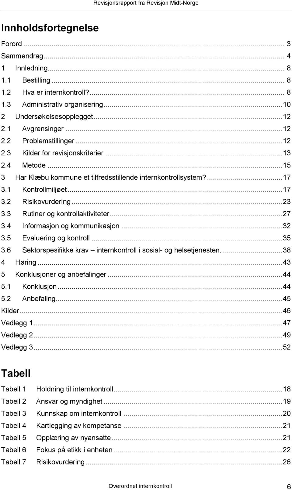 ..23 3.3 Rutiner og kontrollaktiviteter...27 3.4 Informasjon og kommunikasjon...32 3.5 Evaluering og kontroll...35 3.6 Sektorspesifikke krav internkontroll i sosial- og helsetjenesten....38 4 Høring.