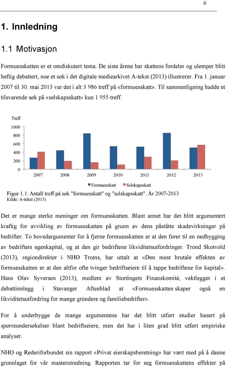 mai 2013 var det i alt 3 986 treff på «formuesskatt». Til sammenligning hadde et tilsvarende søk på «selskapsskatt» kun 1 955 treff.