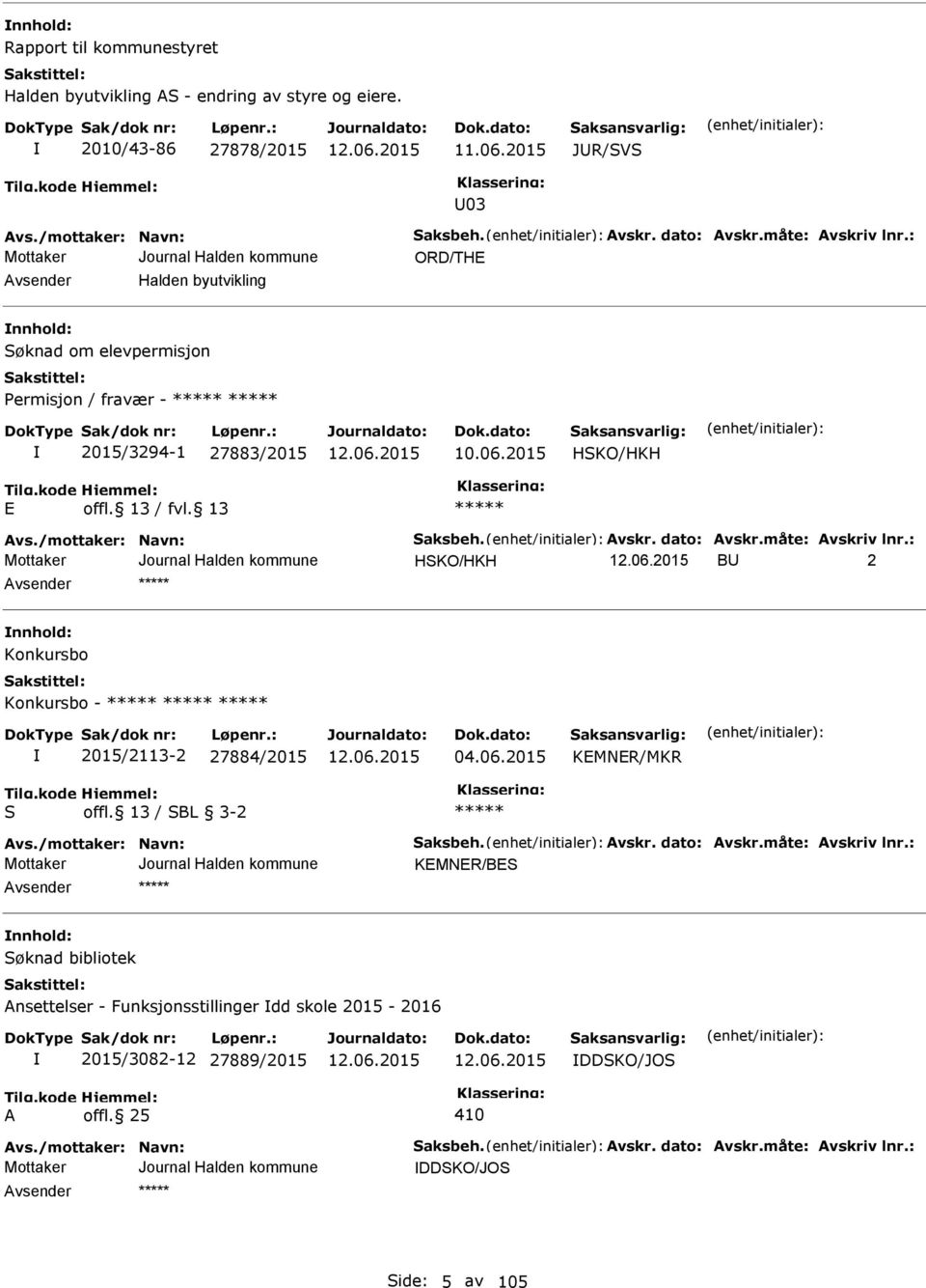 06.2015 HSKO/HKH HSKO/HKH BU 2 nnhold: Konkursbo Konkursbo - 2015/2113-2 27884/2015 04.06.2015 KMNR/MKR S offl.