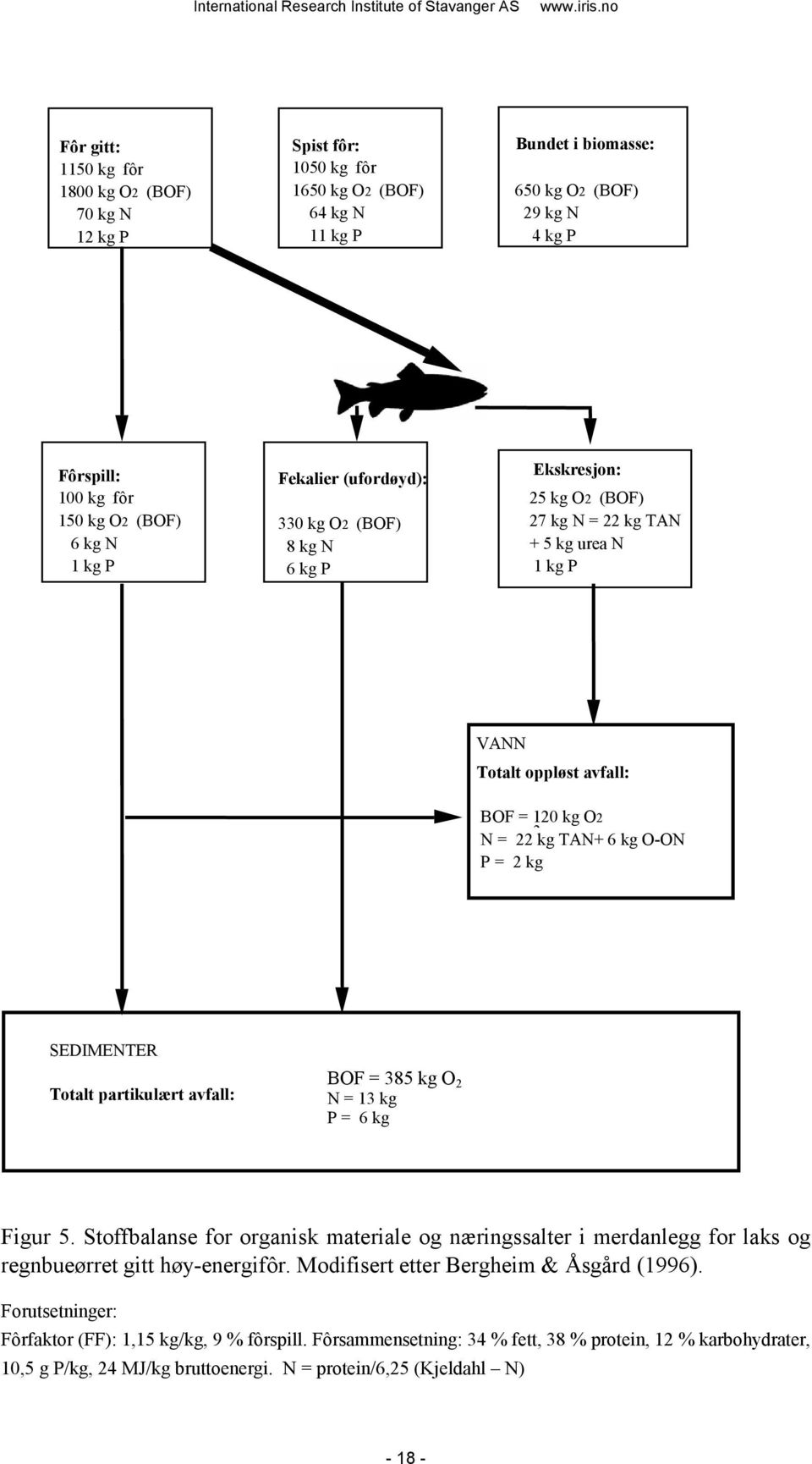 O-ON P = 2 kg SEDIMENTER Totalt partikulært avfall: BOF = 385 kg O 2 N = 13 kg P = 6 kg Figur 5.