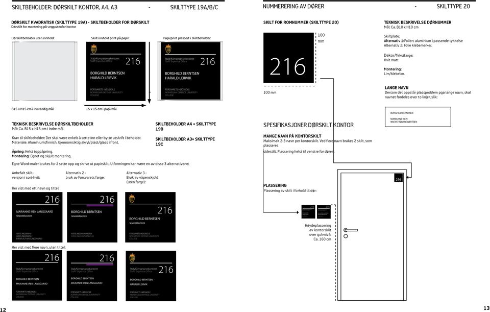 B0 x H0 cm Dørskiltbeholder uten innhold: Skilt innhold print på papir: Papirprint plassert i skiltbeholder: HARALD LEIRVIK HARALD LEIRVIK 00 mm Skiltplate: Alternativ :Foliert aluminium i passende