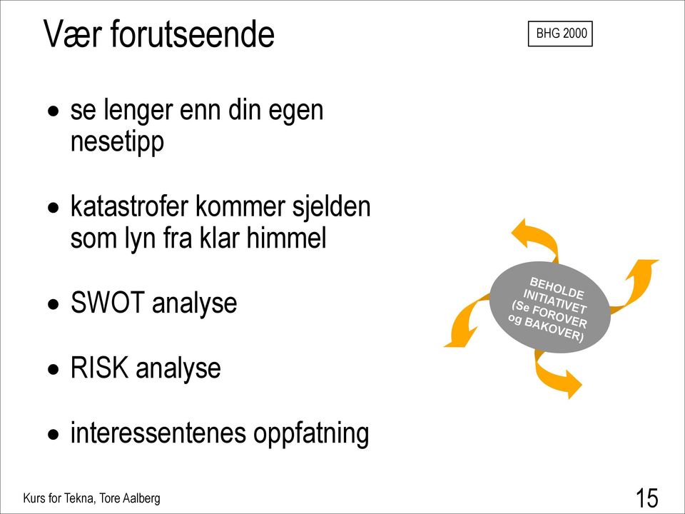 klar himmel SWOT analyse BEHOLDE INITIATIVET (Se