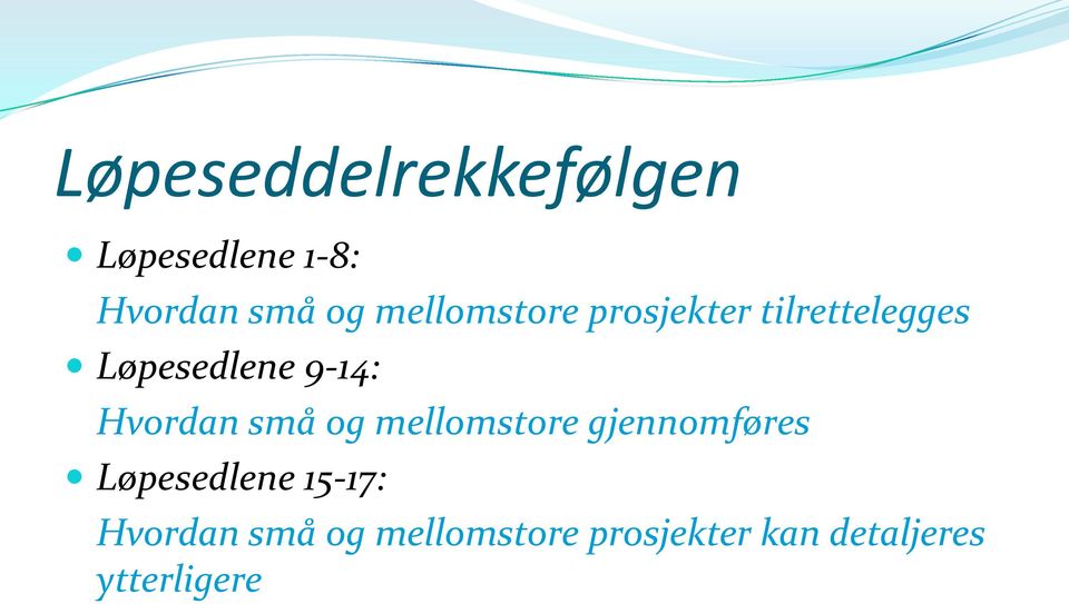 Hvordan små og mellomstore gjennomføres Løpesedlene 15-17: