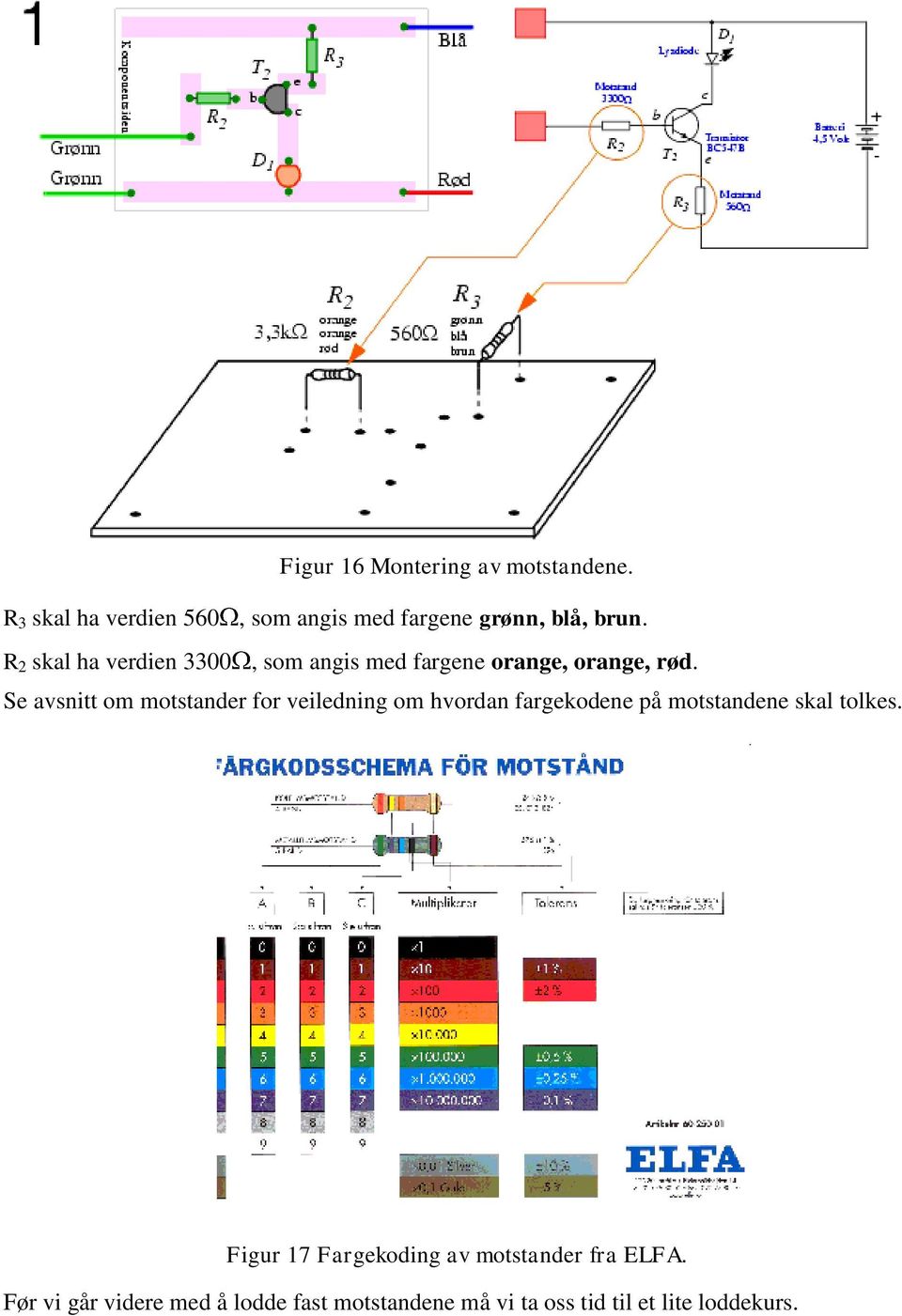 R 2 skal ha verdien 3300, som angis med fargene orange, orange, rød.