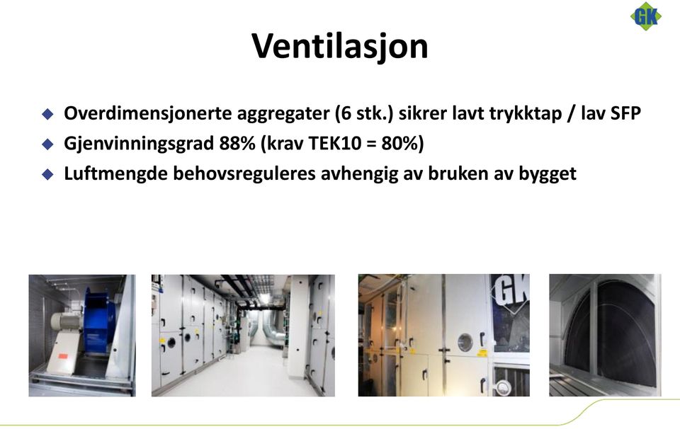 Gjenvinningsgrad 88% (krav TEK10 = 80%)