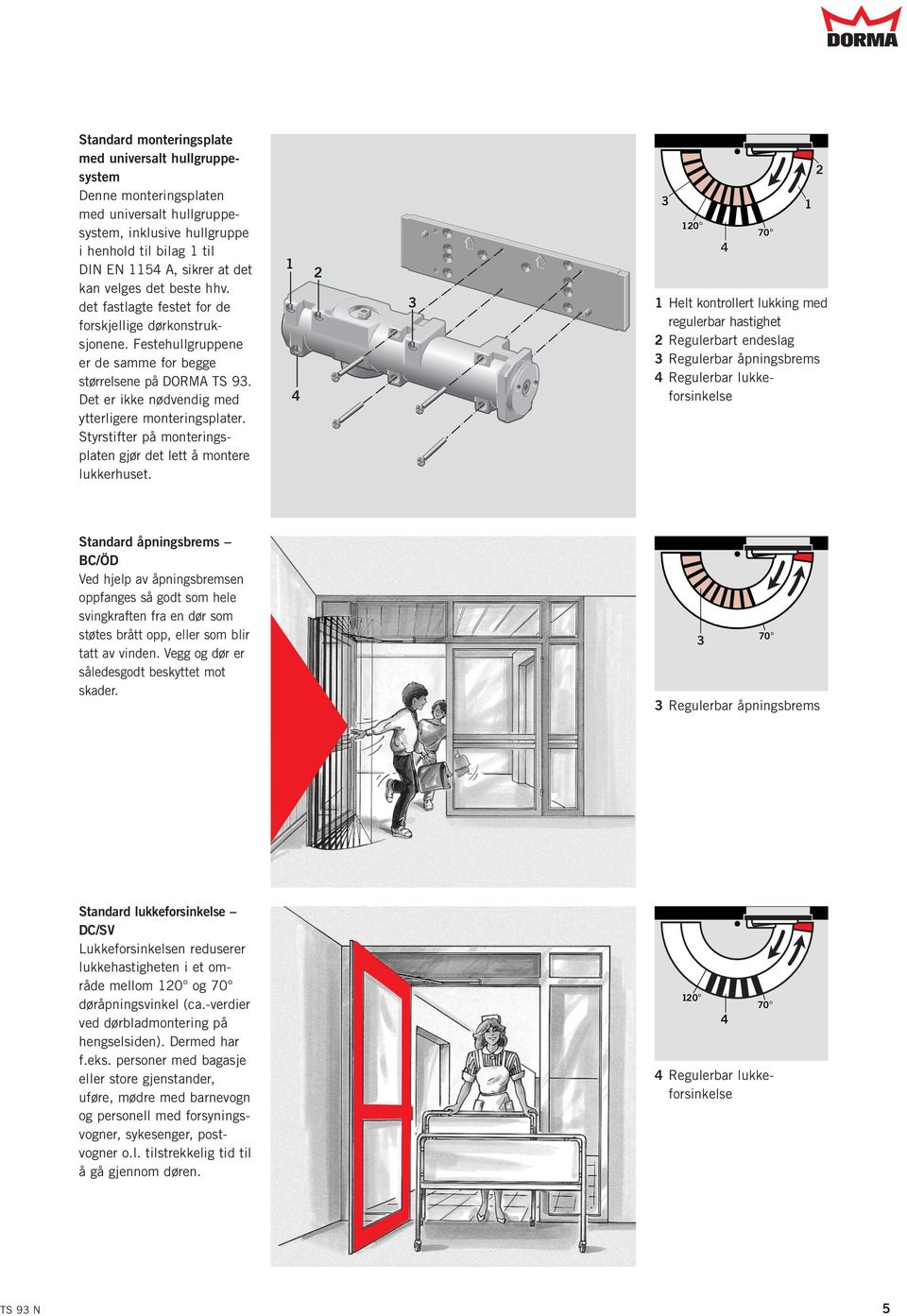 Styrstifter på monteringsplaten gjør det lett å montere lukkerhuset.