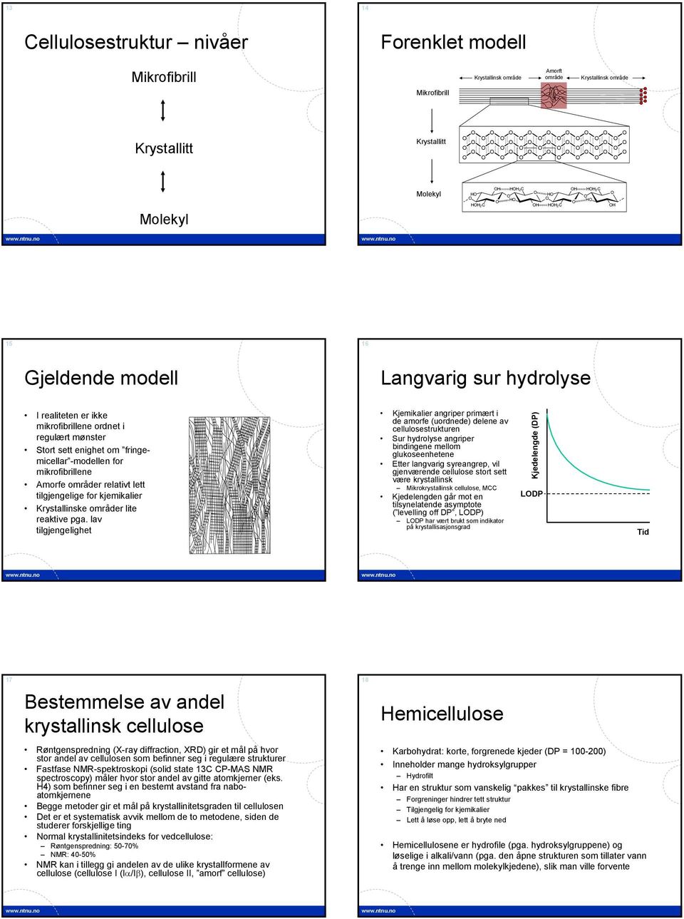 for kjemikalier Krystallinske områder lite reaktive pga.