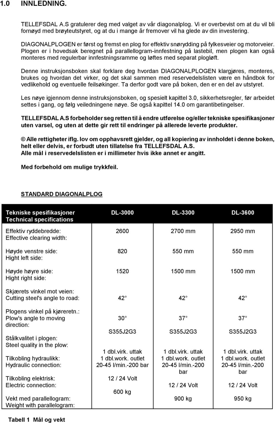 Plogen er i hovedsak beregnet på parallellogram-innfestning på lastebil, men plogen kan også monteres med regulerbar innfestningsramme og løftes med separat plogløft.