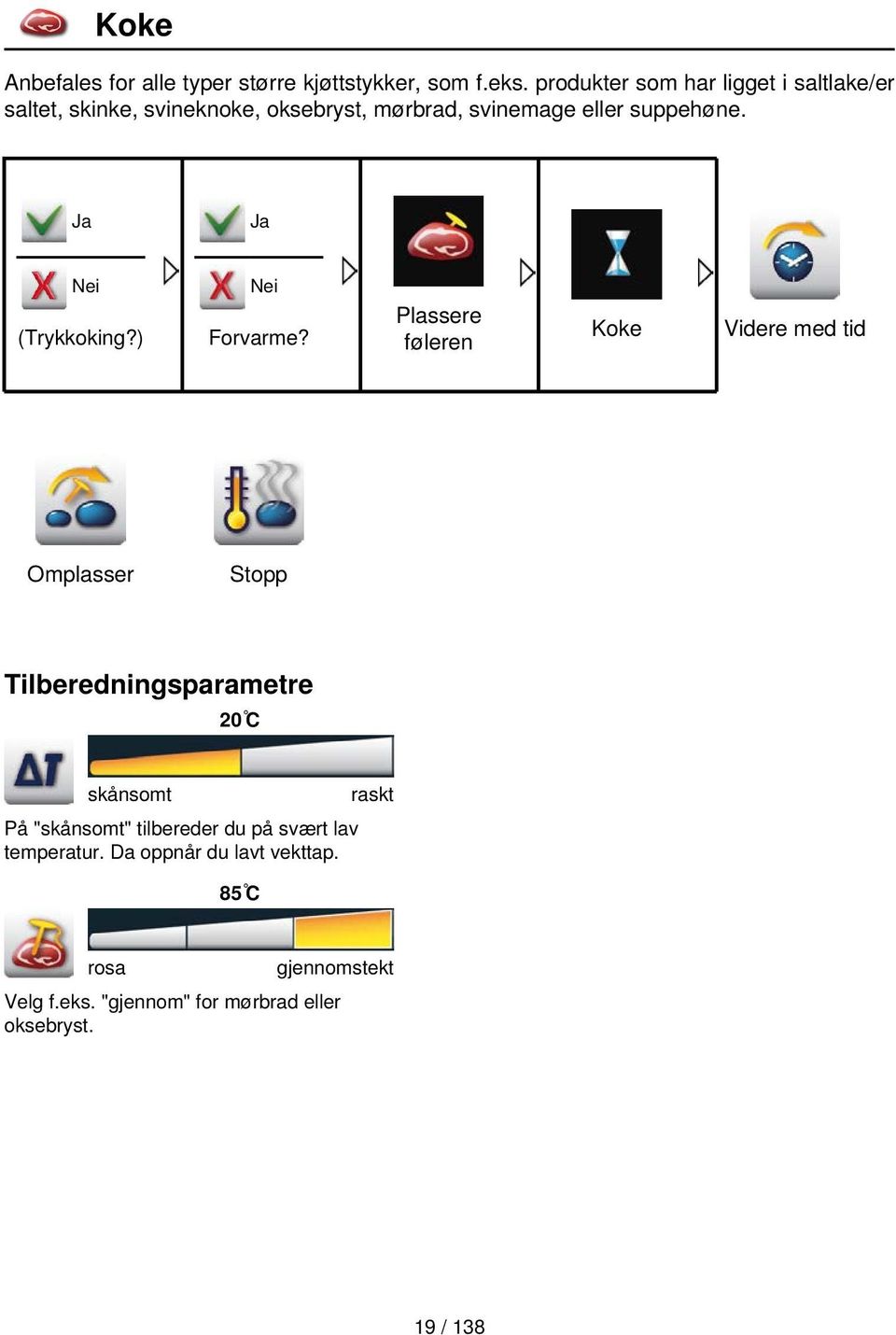 Ja Ja Nei (Trykkoking?) Nei Forvarme?