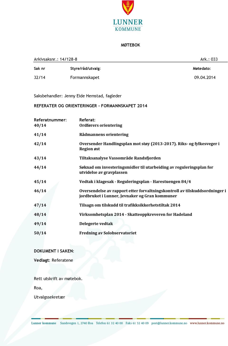 Handlingsplan mot støy (2013-2017).