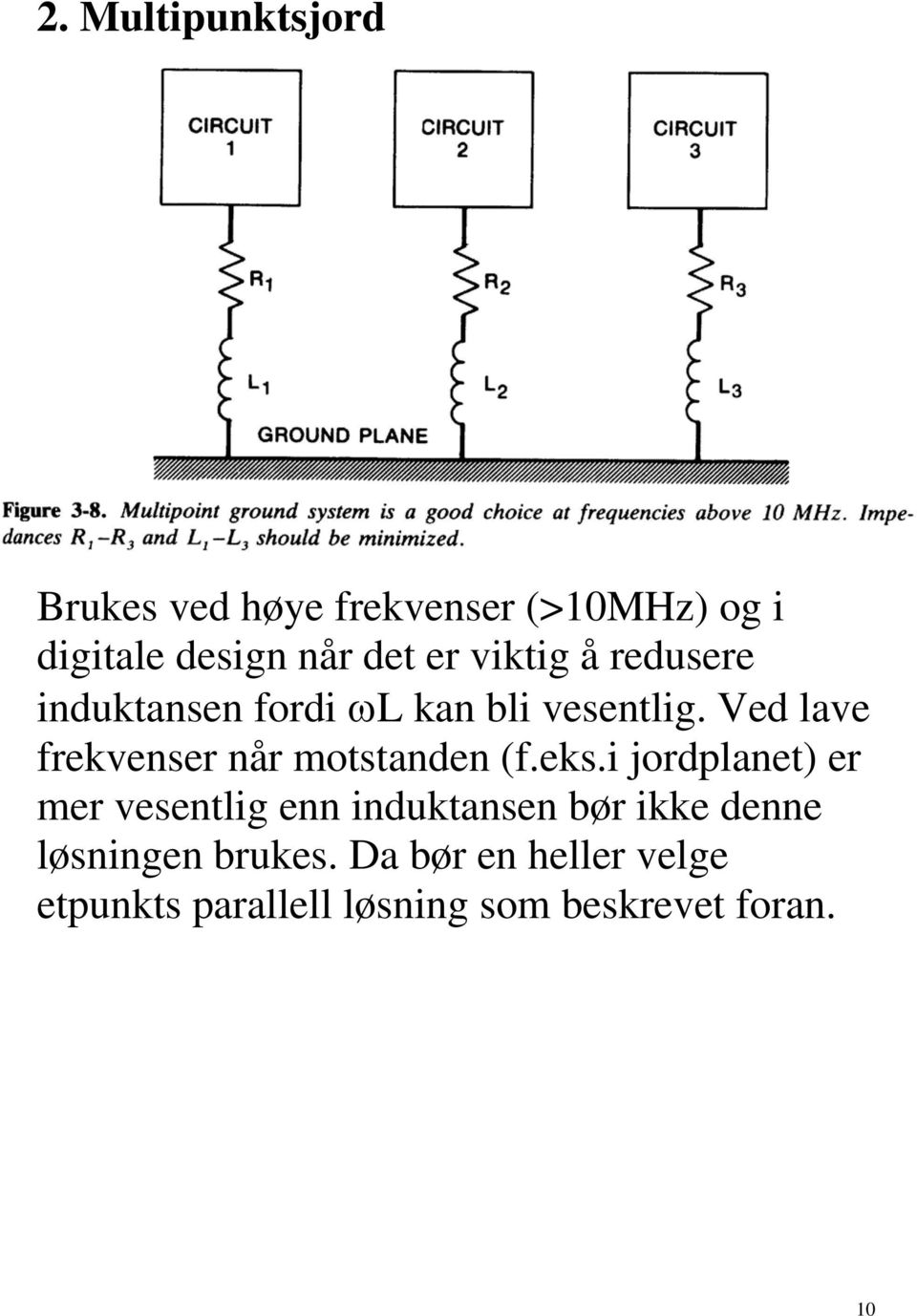 Ved lave frekvenser når motstanden (f.eks.