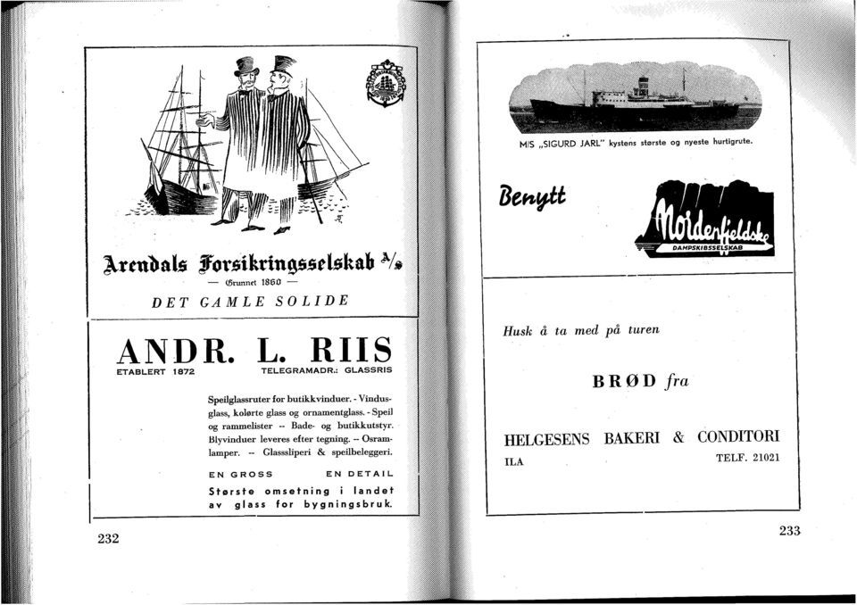 - Speil og rammelister - Bade- og butikkutstyr. Blyvinduer leveres efter tegning. Osramlamper. Glasssliperi Si speilbeleggeri.