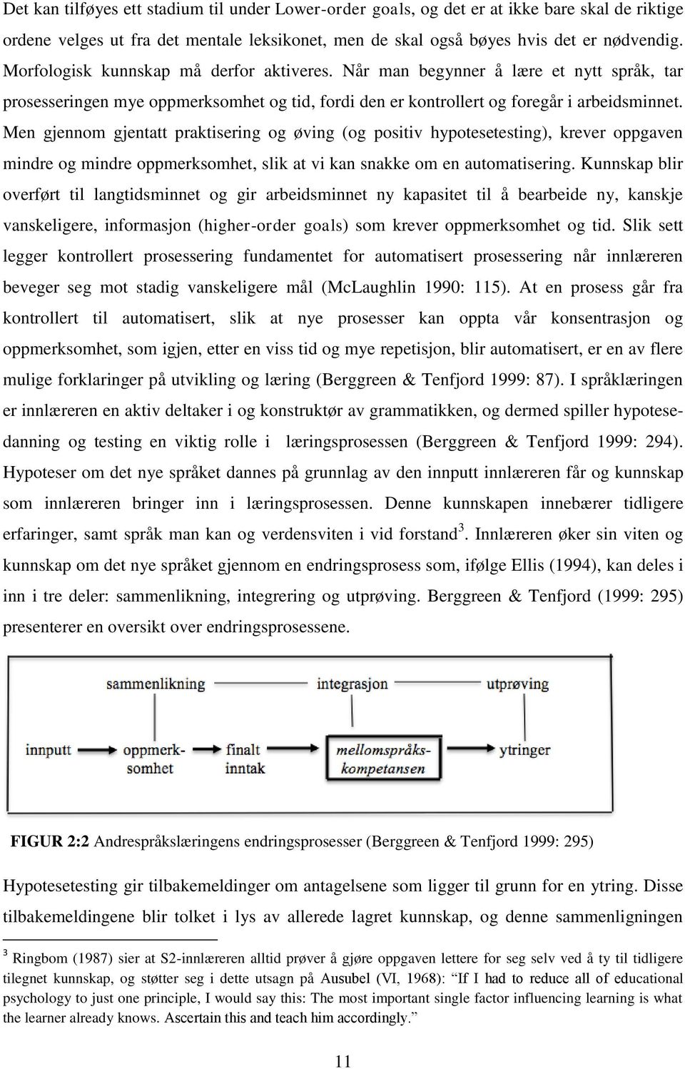 Men gjennom gjentatt praktisering og øving (og positiv hypotesetesting), krever oppgaven mindre og mindre oppmerksomhet, slik at vi kan snakke om en automatisering.