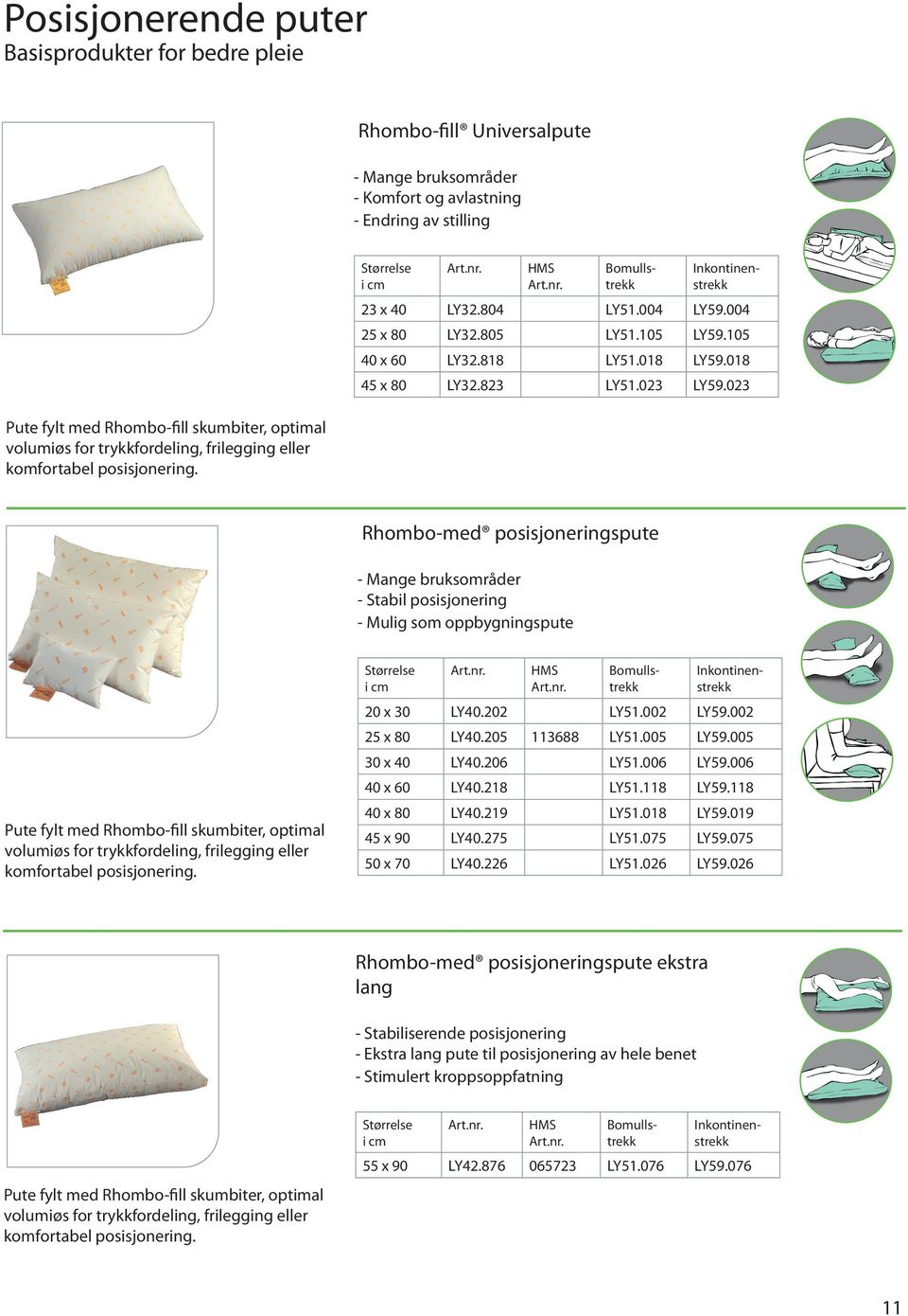 023 Rhombo-med posisjoneringspute - Mange bruksområder - Stabil posisjonering - Mulig som oppbygningspute Pute fylt med Rhombo-fill skumbiter, optimal volumiøs for trykkfordeling, frilegging eller