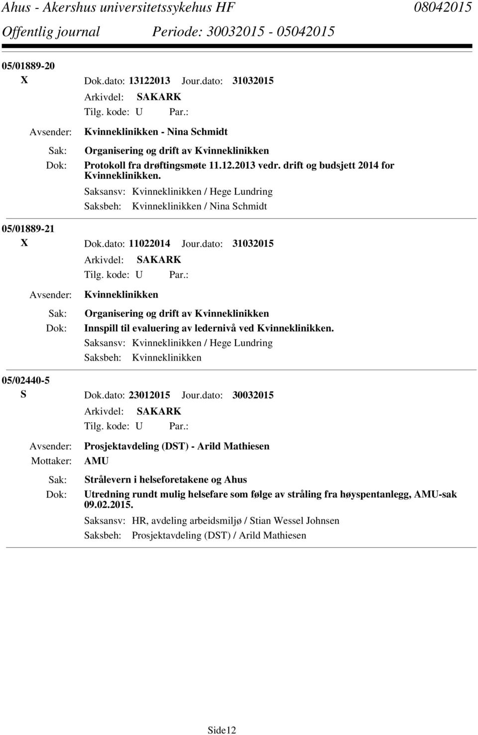 dato: 31032015 Kvinneklinikken Organisering og drift av Kvinneklinikken Innspill til evaluering av ledernivå ved Kvinneklinikken.