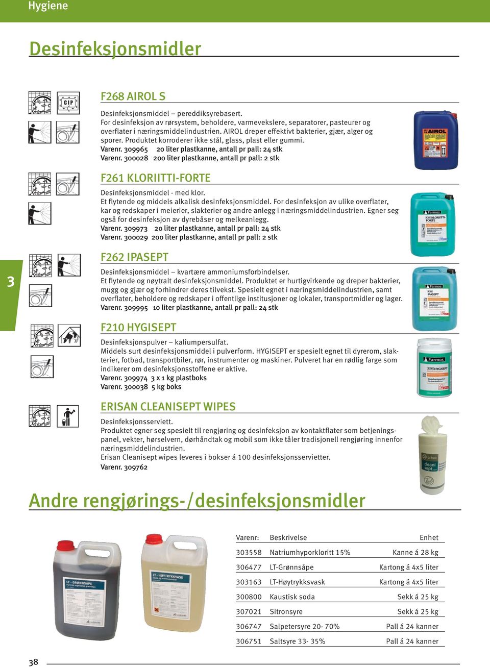 00028 200 liter plastkanne, antall pr pall: 2 stk F261 KLORIITTI-FORTE Desinfeksjonsmiddel - med klor. Et flytende og middels alkalisk desinfeksjonsmiddel.