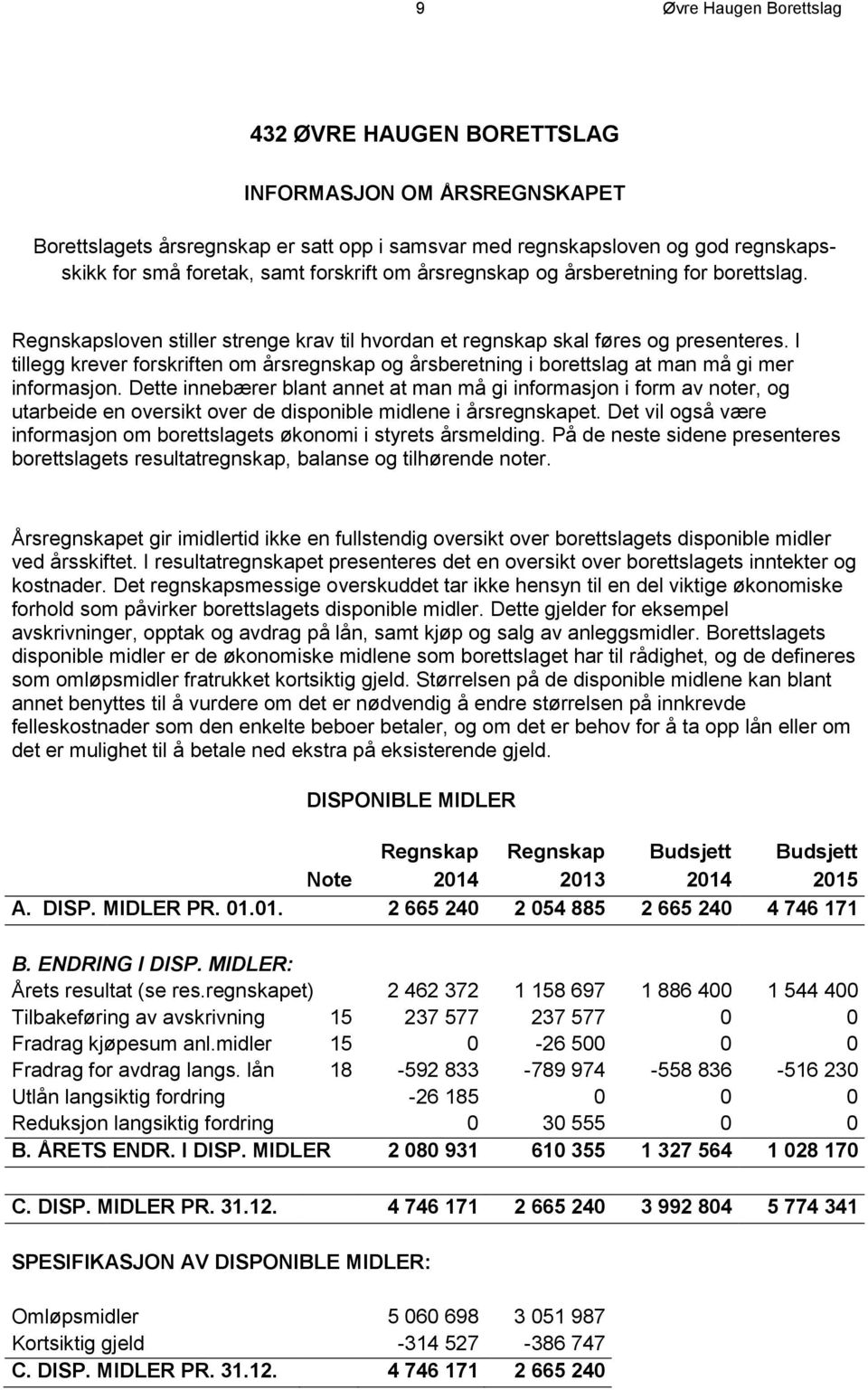 I tillegg krever forskriften om årsregnskap og årsberetning i borettslag at man må gi mer informasjon.