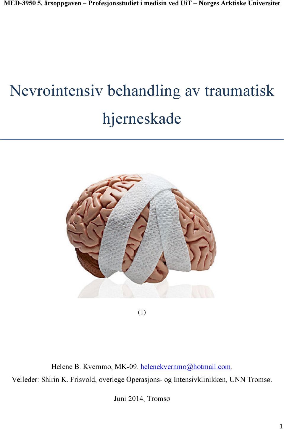 Universitet Nevrointensiv behandling av traumatisk hjerneskade (1) Helene