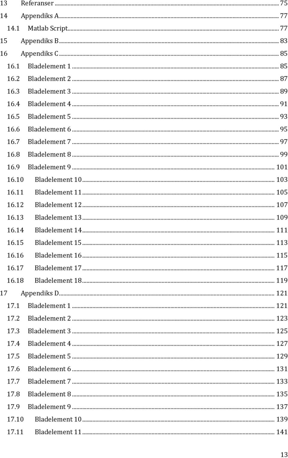 .. 105 16.12 Bladelement 12... 107 16.13 Bladelement 13... 109 16.14 Bladelement 14... 111 16.15 Bladelement 15... 113 16.16 Bladelement 16... 115 16.17 Bladelement 17... 117 16.18 Bladelement 18.