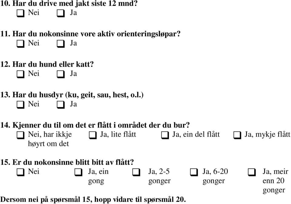 Kjenner du til om det er flått i området der du bur?