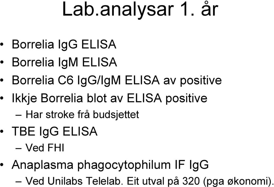 av positive Ikkje Borrelia blot av ELISA positive Har stroke frå