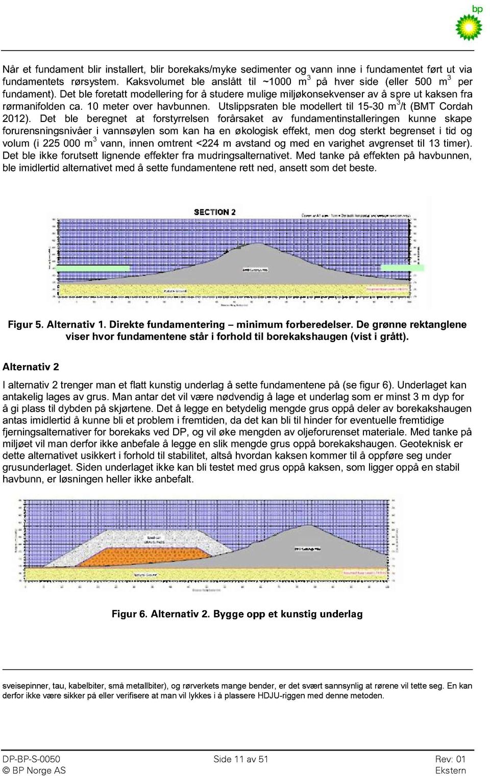 10 meter over havbunnen. Utslippsraten ble modellert til 15-30 m 3 /t (BMT Cordah 2012).