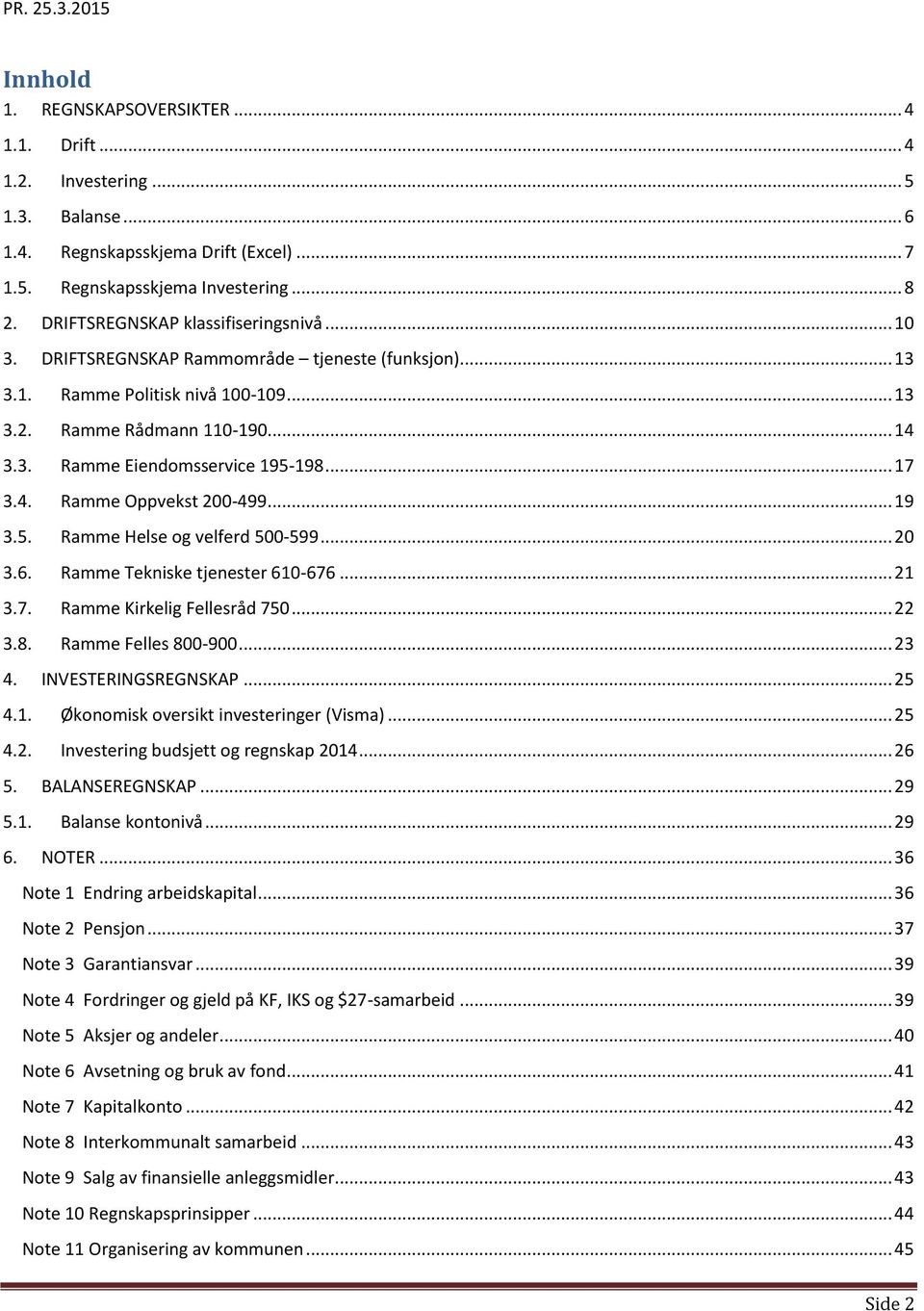 .. 17 3.4. Ramme Oppvekst 200-499... 19 3.5. Ramme Helse og velferd 500-599... 20 3.6. Ramme Tekniske tjenester 610-676... 21 3.7. Ramme Kirkelig Fellesråd 750... 22 3.8. Ramme Felles 800-900... 23 4.