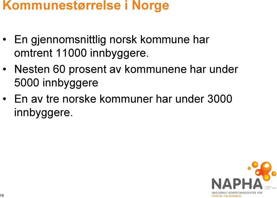 Nesten 60 prosent av kommunene har under 5000