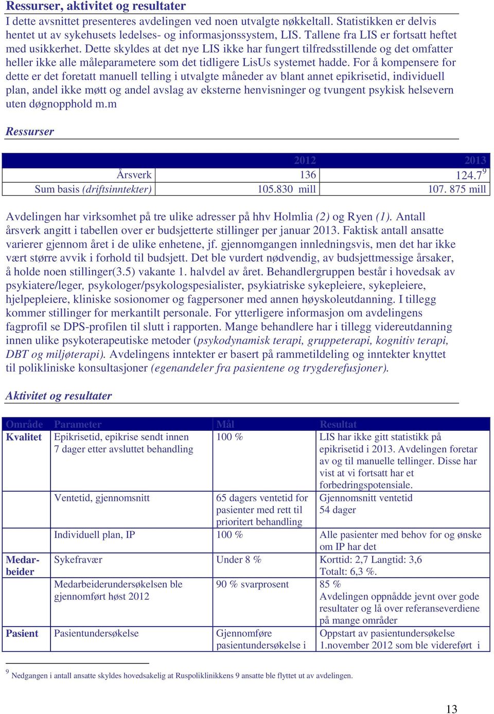 Dette skyldes at det nye LIS ikke har fungert tilfredsstillende og det omfatter heller ikke alle måleparametere som det tidligere LisUs systemet hadde.