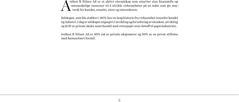 Selskapet, som ble etablert i 1879, har en lang historie fra virksomhet innenfor handel og industri.