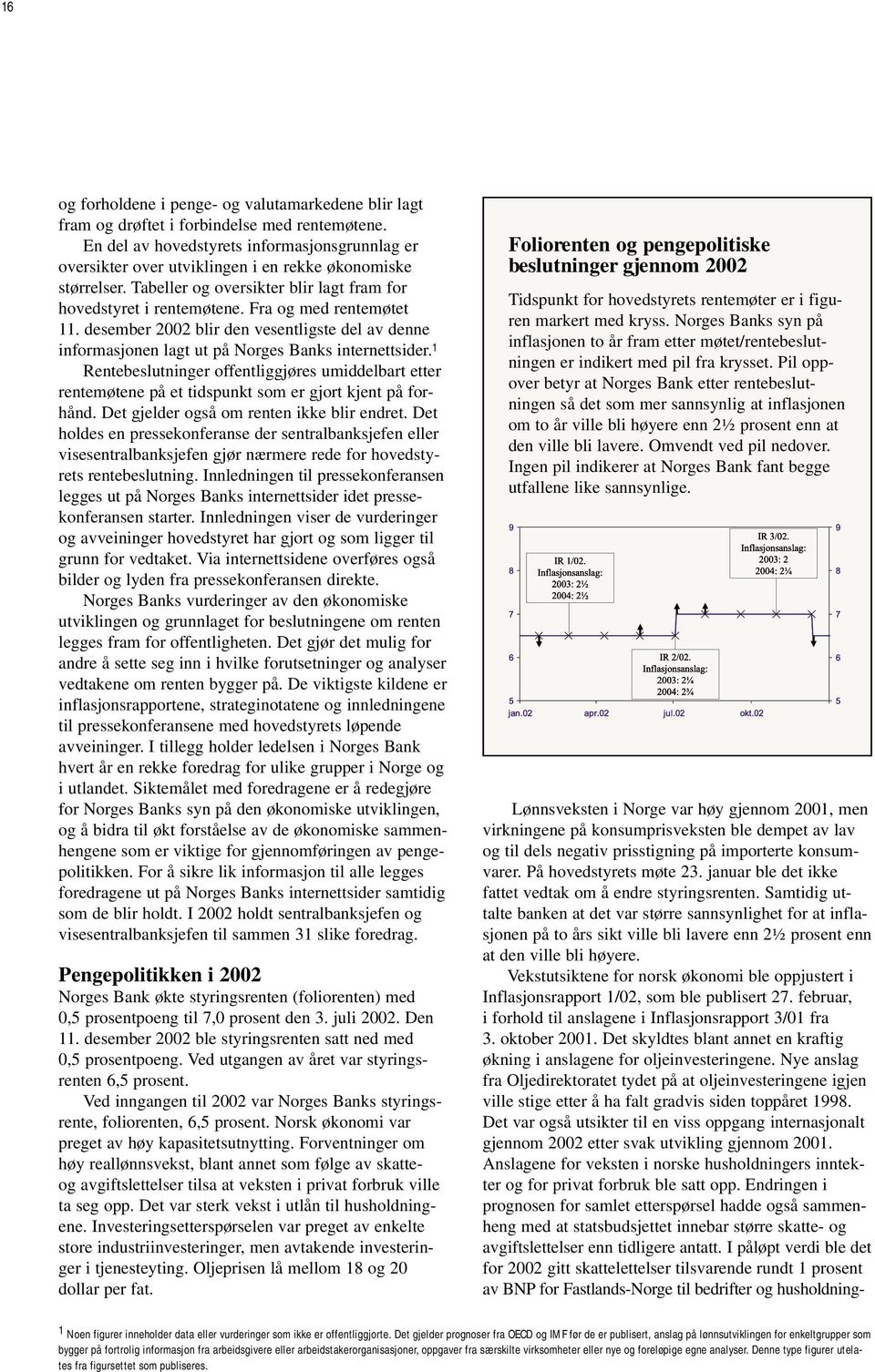 Fra og med rentemøtet 11. desember 2002 blir den vesentligste del av denne informasjonen lagt ut på Norges Banks internettsider.