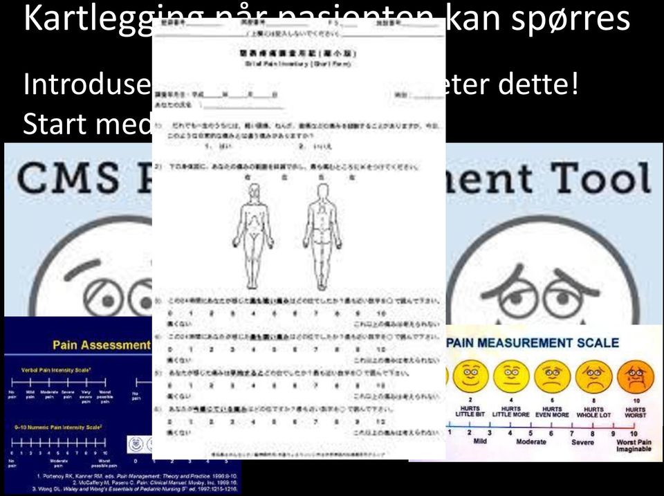 Start med; har du vondt?