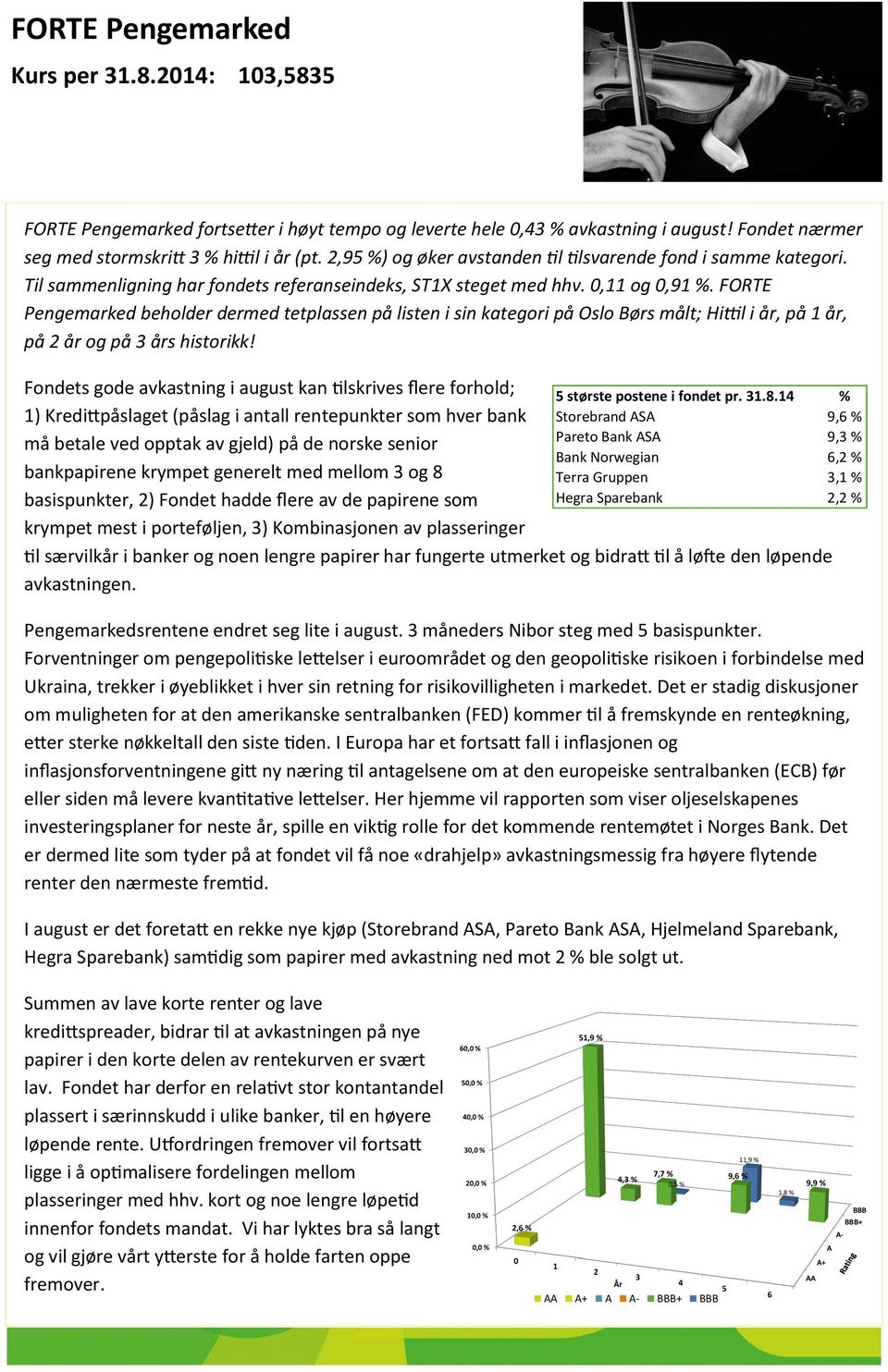 FORTE Pengemarked beholder dermed tetplassen på listen i sin kategori på Oslo Børs målt; Hittil i år, på 1 år, på 2 år og på 3 års historikk!