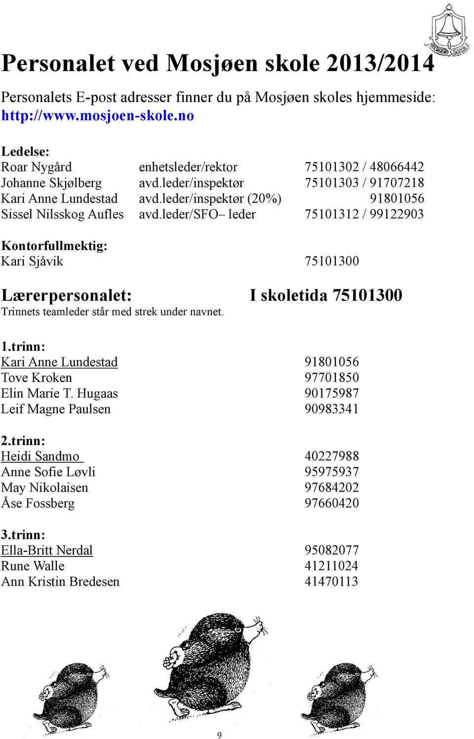 leder/inspektør (20%) 91801056 Sissel Nilsskog Aufles avd.
