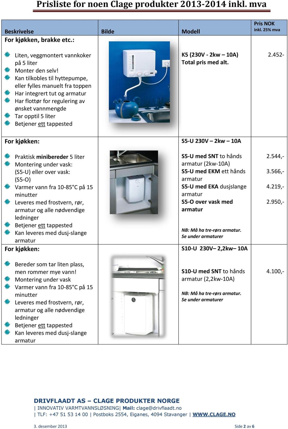 w 10A) Total pris med alt. 2.