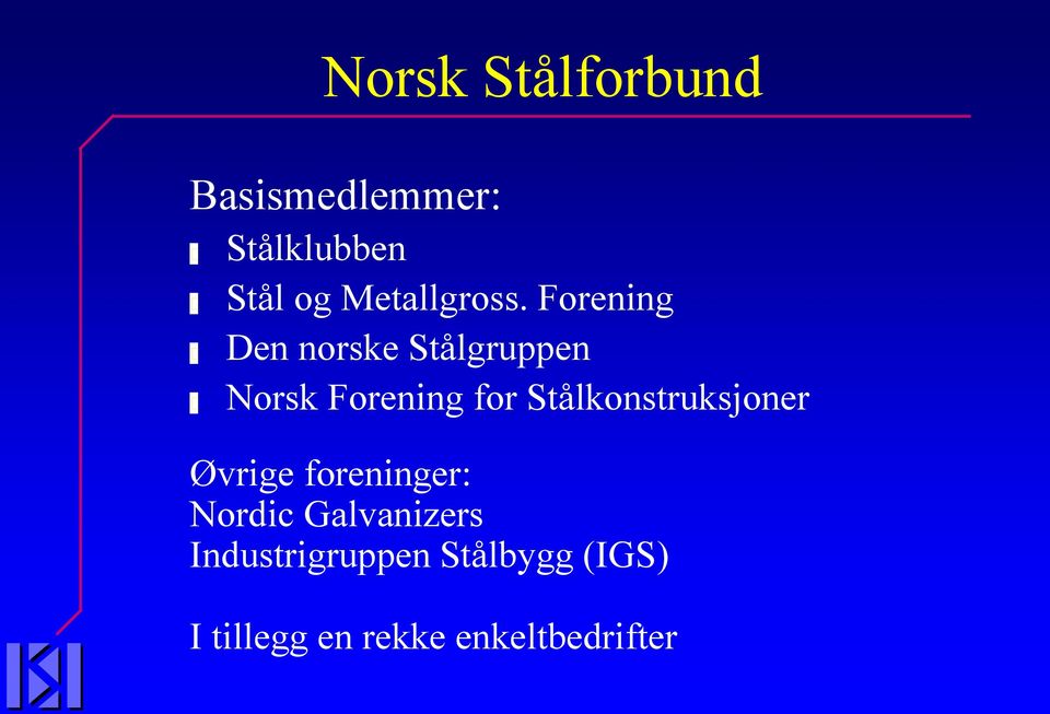 Forening Den norske Stålgruppen Norsk Forening for