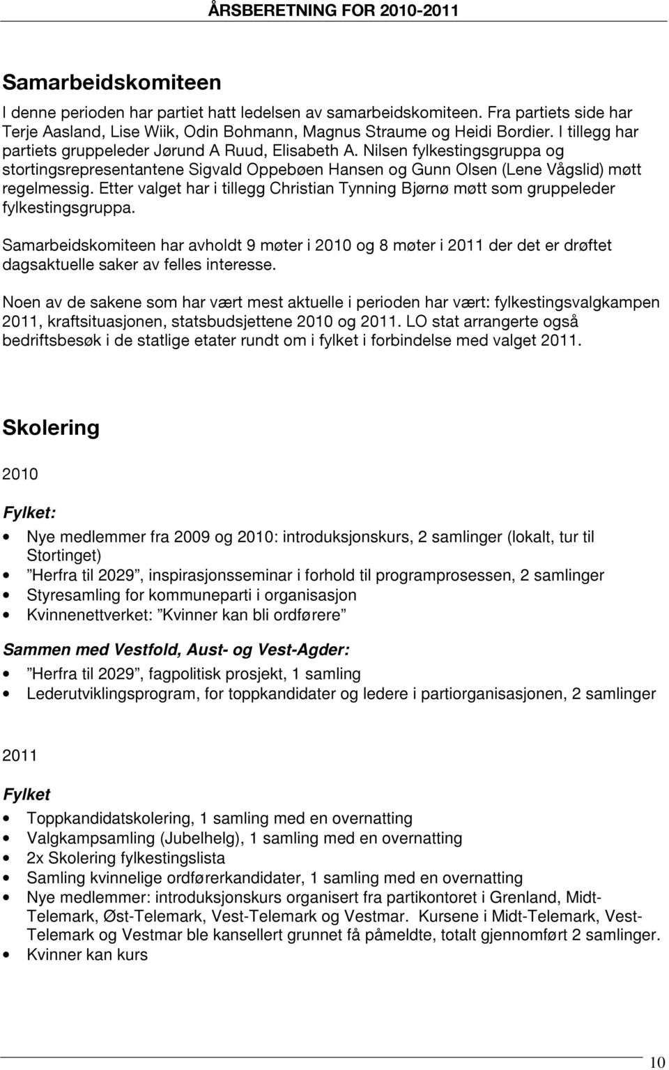 Etter valget har i tillegg Christian Tynning Bjørnø møtt som gruppeleder fylkestingsgruppa.