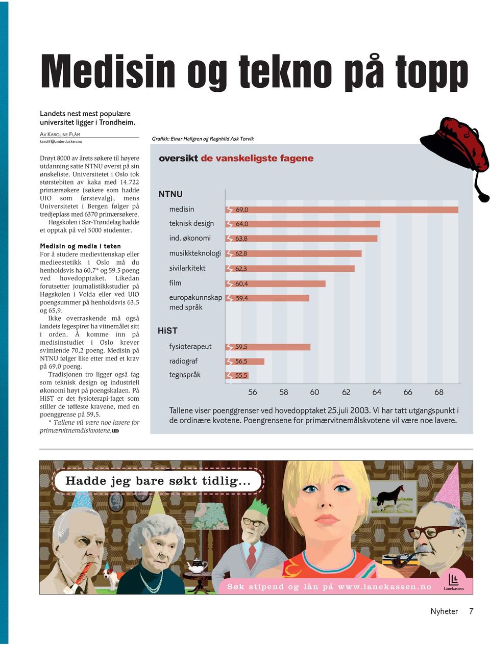 722 primærsøkere (søkere som hadde UIO som førstevalg), mens Universitetet i Bergen følger på tredjeplass med 6370 primærsøkere. Høgskolen i Sør-Trøndelag hadde et opptak på vel 5000 studenter.